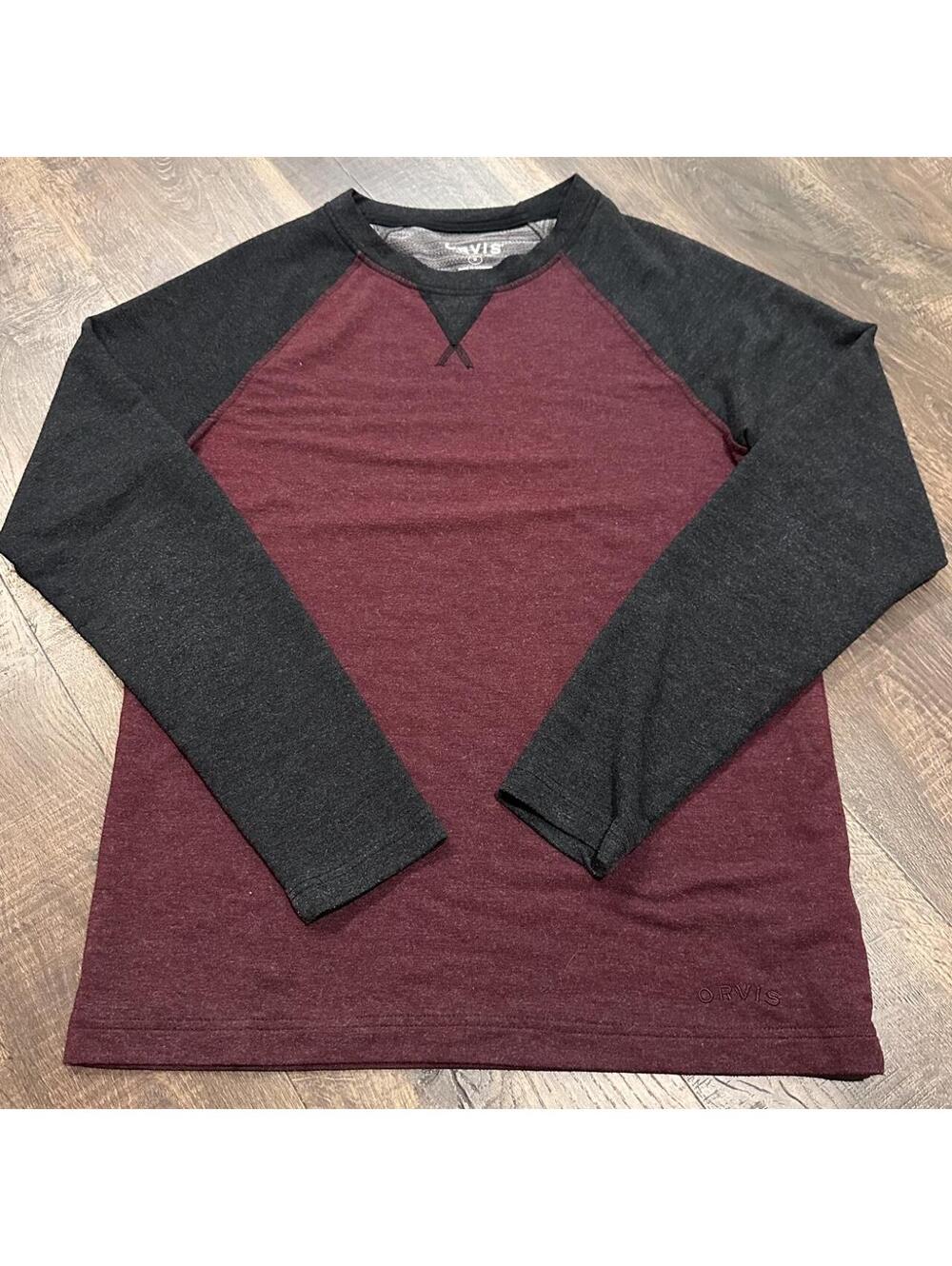 Orvis Men's Burgundy and Red Shirt
